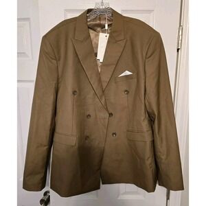 MOGU Mens Slim Fit Blazer Suit Jacket Brown Sport Coat Size 44 NWT Style K7110